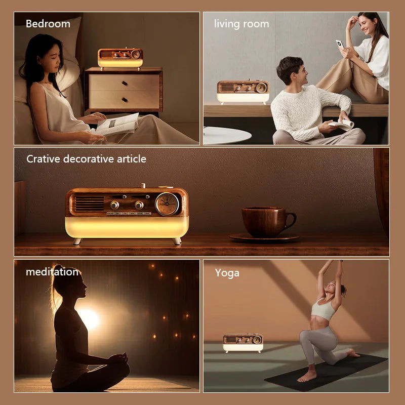 Retro Bluetooth Sleep Speaker with White Noise & LED Mood Light