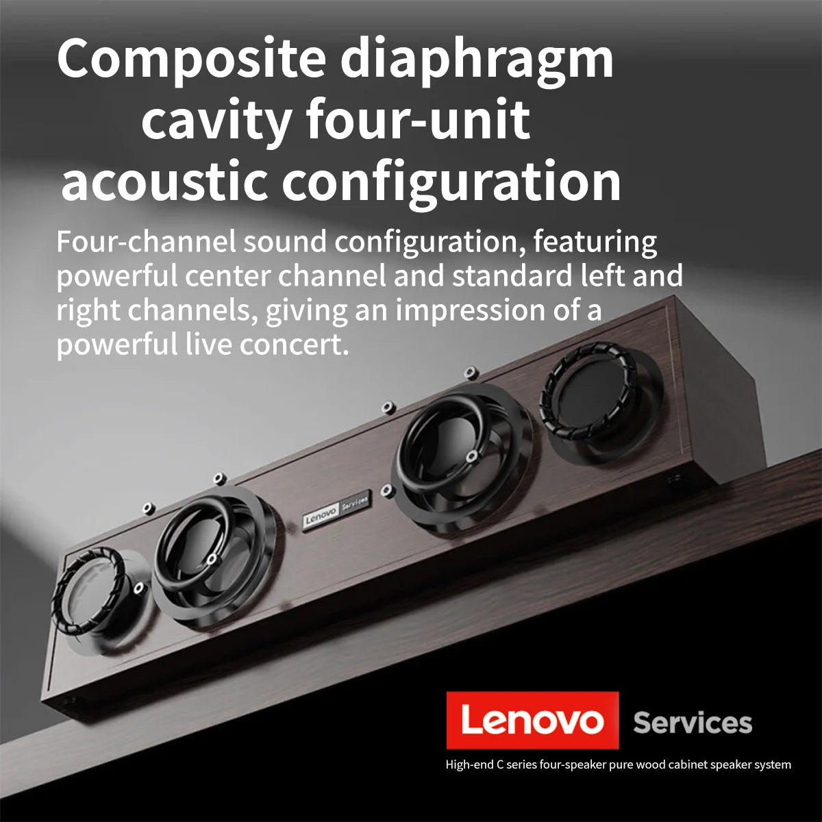 Lenovo C02 Retro Bluetooth & Wired Speaker for TV, PC & Mobile