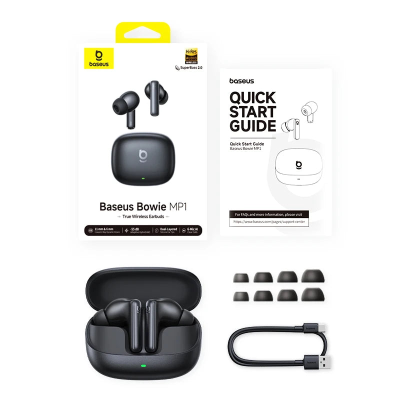 Baseus Bowie MP1 ANC Earbuds – -55dB, Bluetooth 6.0, IP55