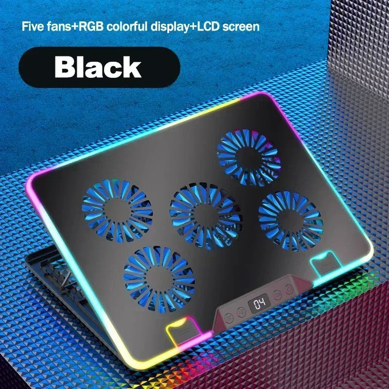 F36 Gaming Laptop Cooling Pad – 5 RGB Fans, 7 Angle Adjustable