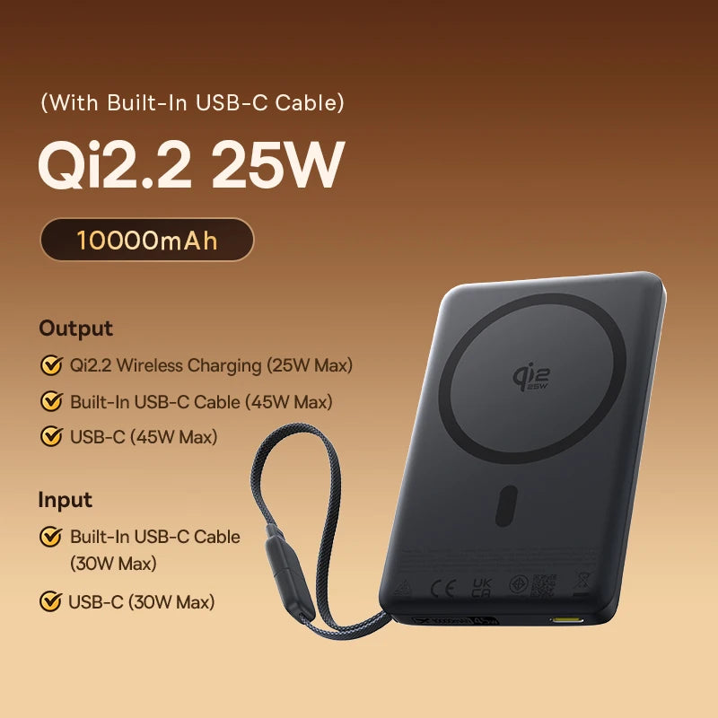 Baseus Qi2.2 25W Wireless Power Bank 10000mAh with PD 45W