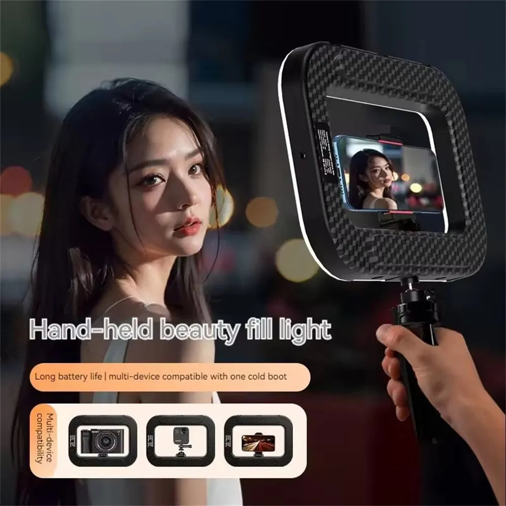 Rechargeable Handheld Ring LED Fill Light for Live Streaming & Photography