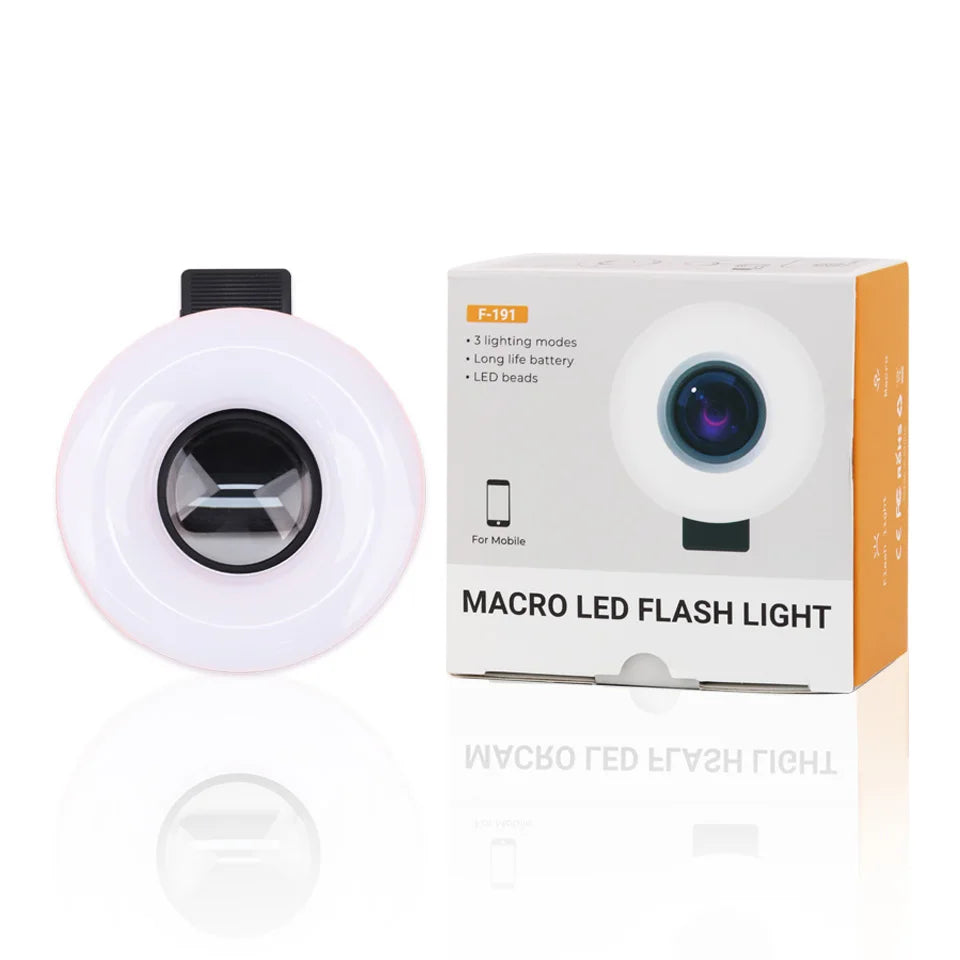 15X Zoom Macro Lens with LED Light – Clip-On Phone Magnifier