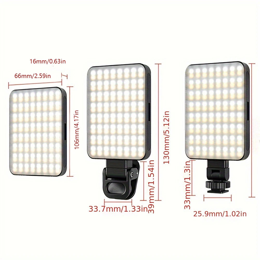 Rechargeable Magnetic LED Selfie Light – 3 Modes, 120 LEDs, Clip-On