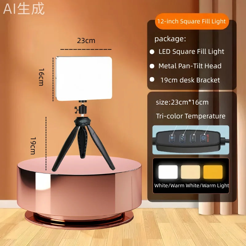 LED Photography Studio Light with Scissor Arm Stand for Zoom & YouTube