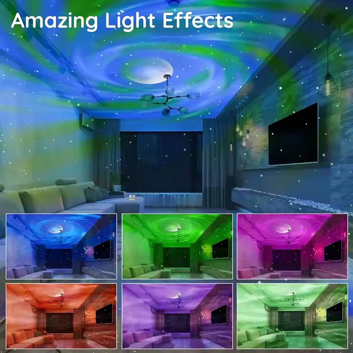 Space Capsule Aurora Projector – Portable Bluetooth Speaker & Star Lamp