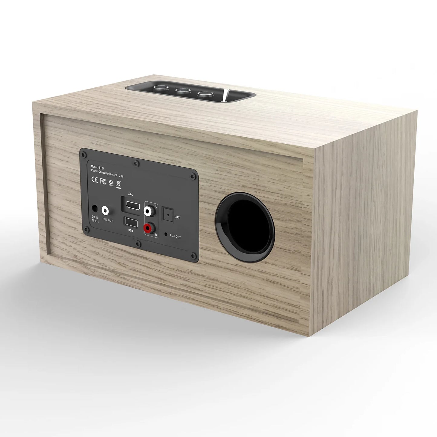 ST04 Retro Wooden Bluetooth Speaker – 20W Bass Subwoofer
