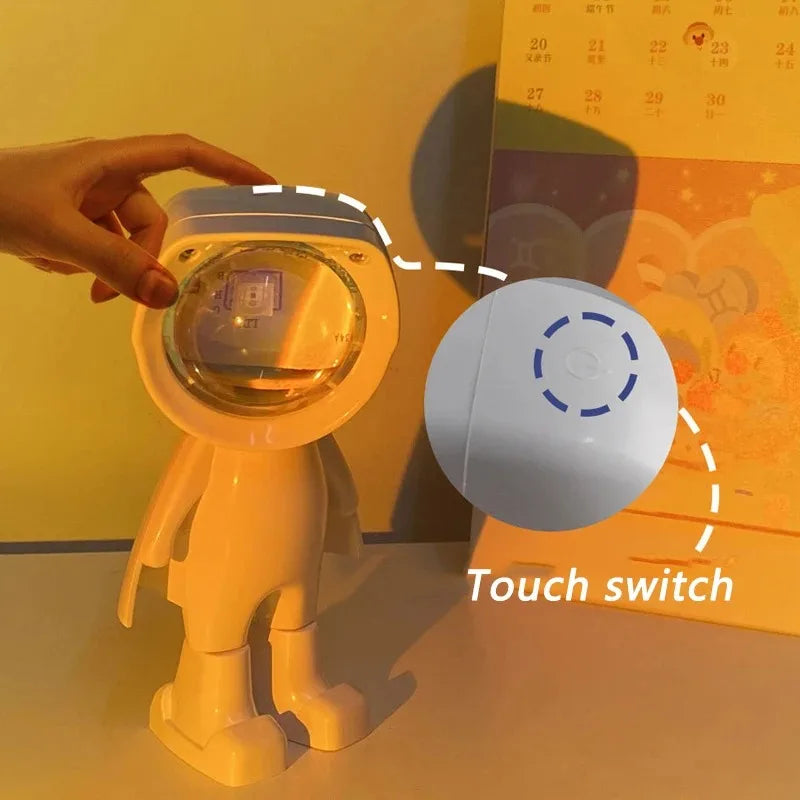 Astronaut Sunset & Rainbow Projector Lamp – 360° Rotating, 7-Colour LED