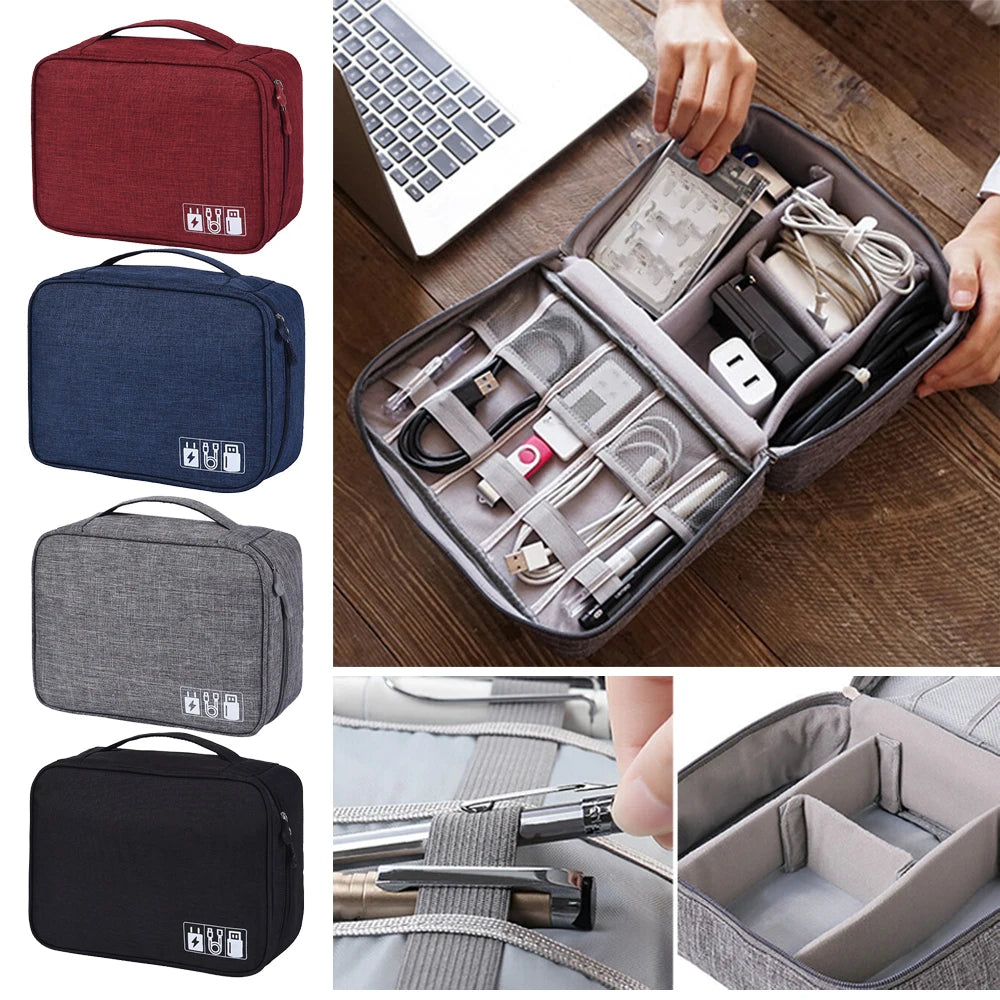 Travel Cable Storage Case & Electronics Organiser Bag