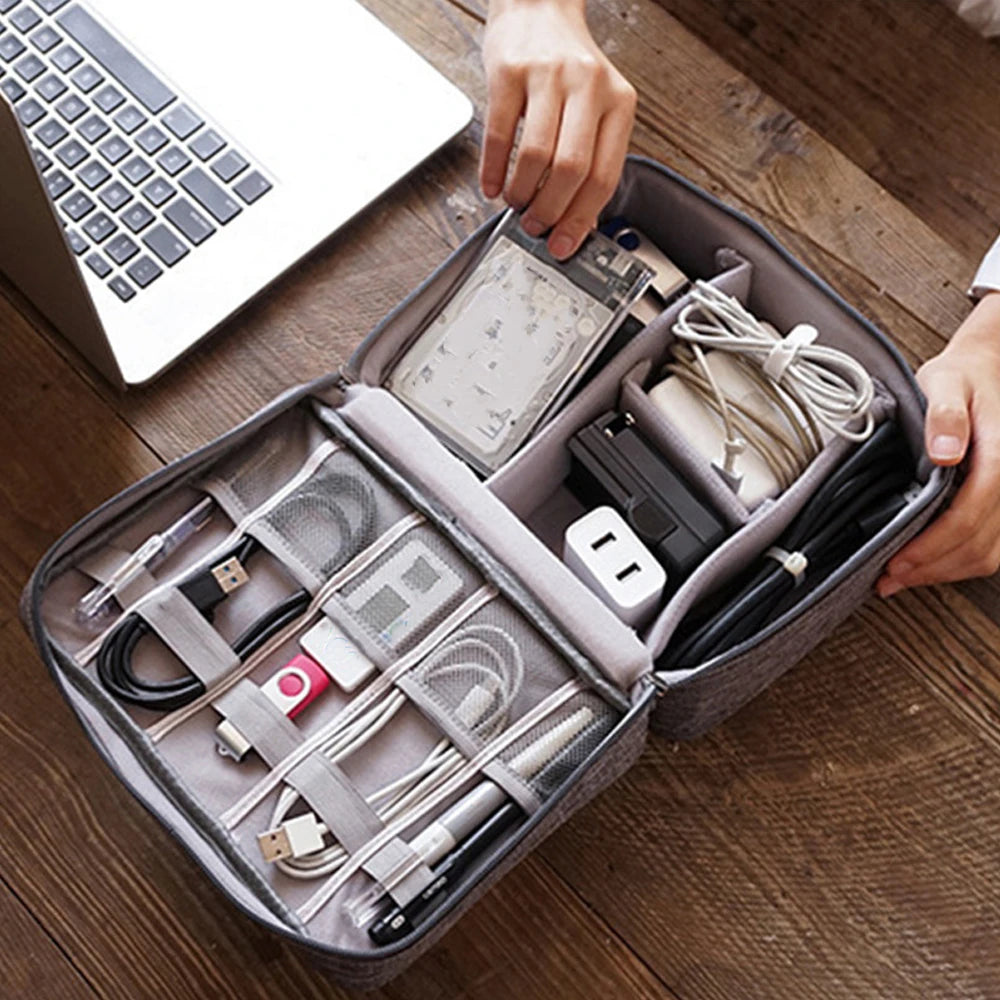 Travel Cable Storage Case & Electronics Organiser Bag
