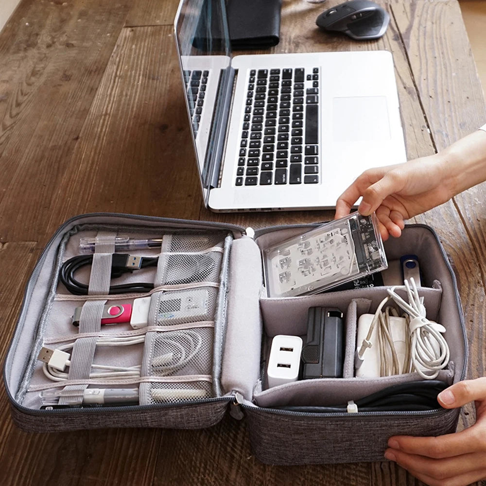 Travel Cable Storage Case & Electronics Organiser Bag