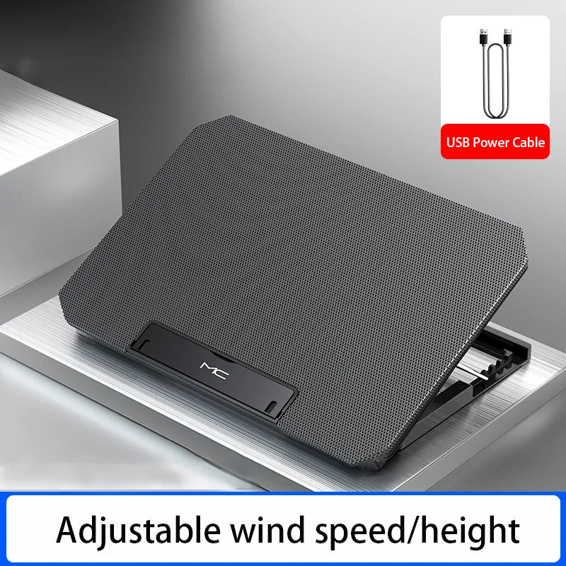 Gaming Laptop Cooling Pad – Adjustable Speed, Dual USB, 12–16"