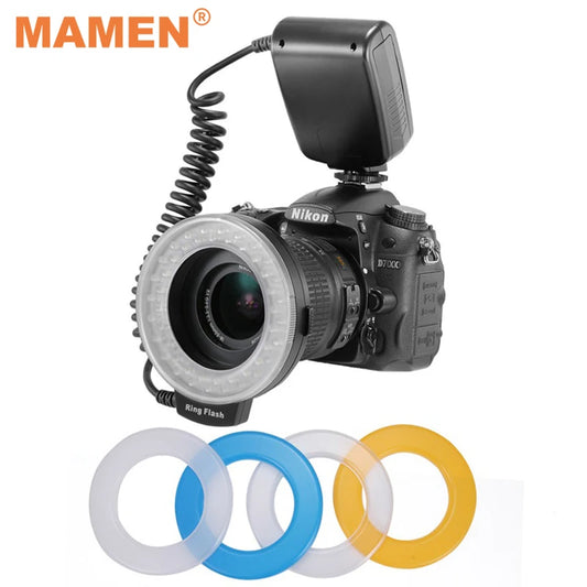 Mamen Macro LED Ring Flash for Camera with LCD Display
