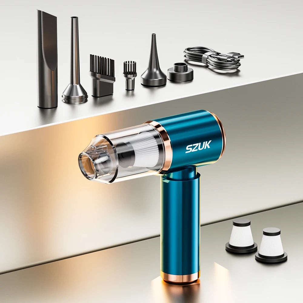 SZUK Mini Car Vacuum Cleaner 165000PA – Wireless Type-C Charging