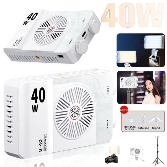 40W Handheld LED Fill Light 2800K-9000K for Photography & Video