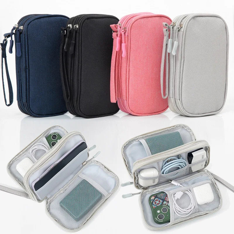 Portable Waterproof Double-Layer Cable Organiser Bag