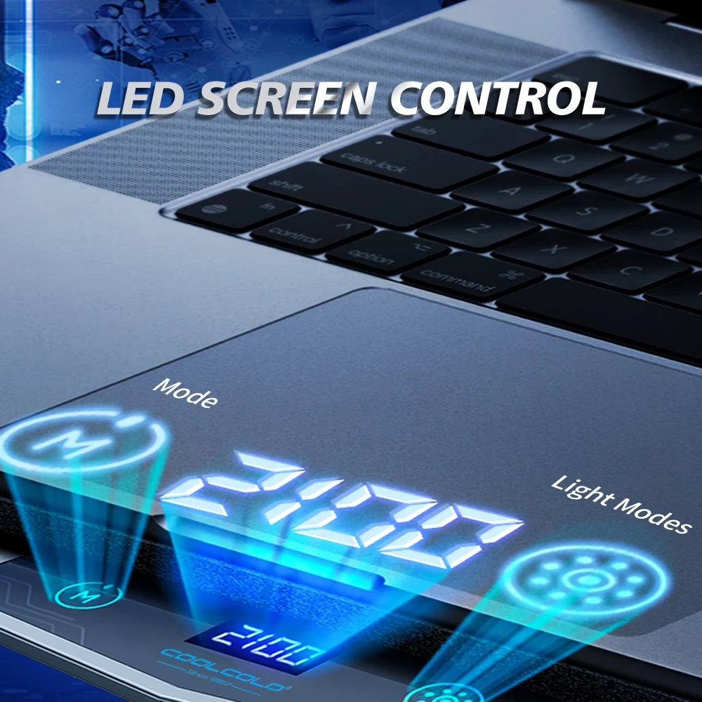 COOLCOLD RGB Air Compression Laptop Cooling Pad – Ultra-Quiet USB