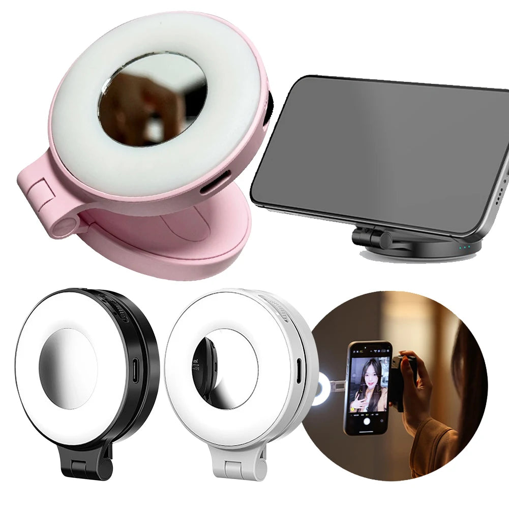 Magnetic LED Beauty Light with Mirror for Phone & Live Streaming