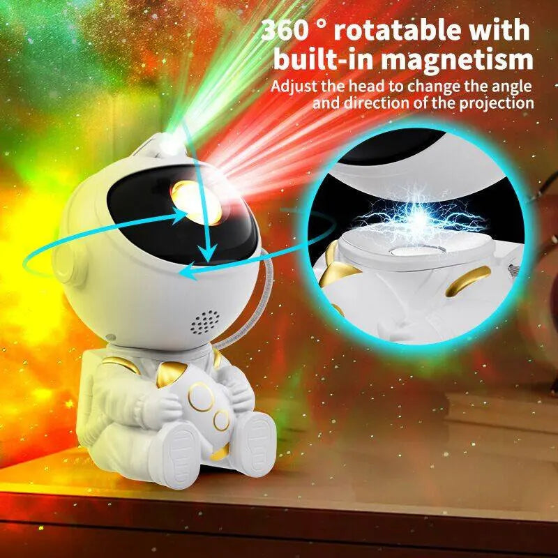 Astronaut Galaxy Projector – Starry Nebula Night Light for Home & Bedroom