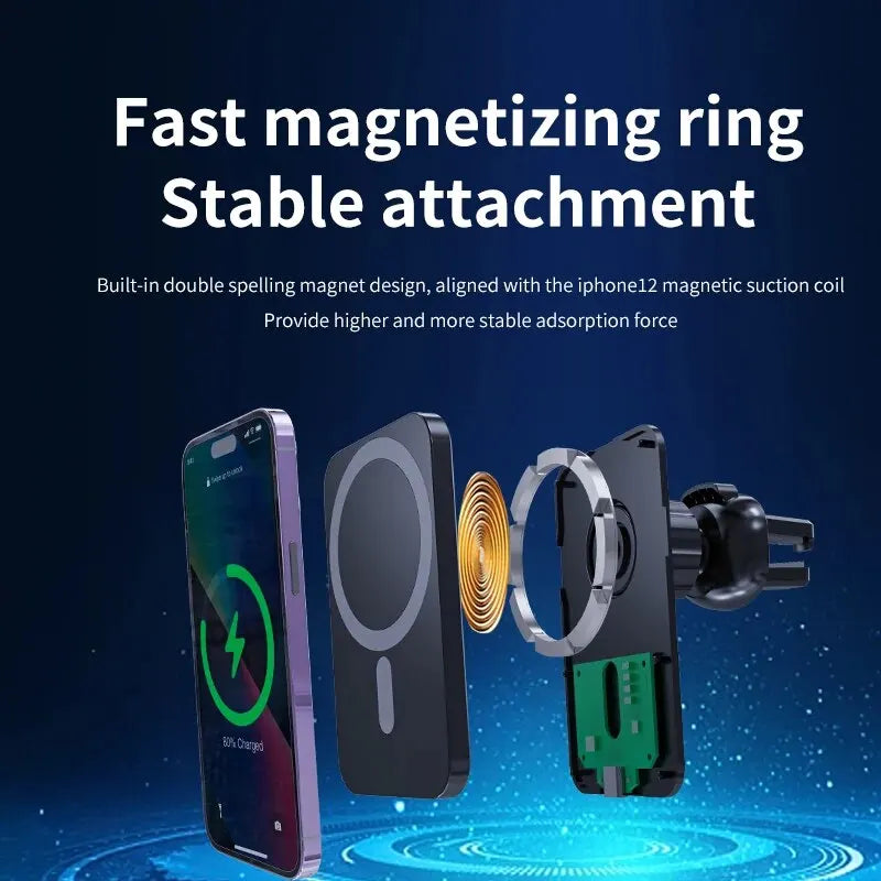 30W Magnetic Car Wireless Charger for iPhone