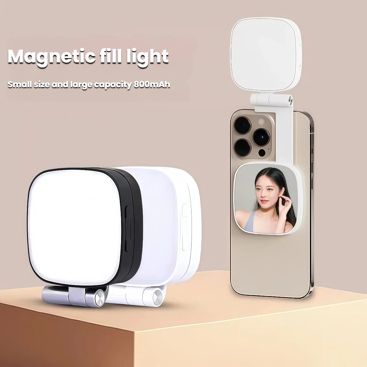 Magnetic Selfie Ring Light for MagSafe iPhone with Mirror