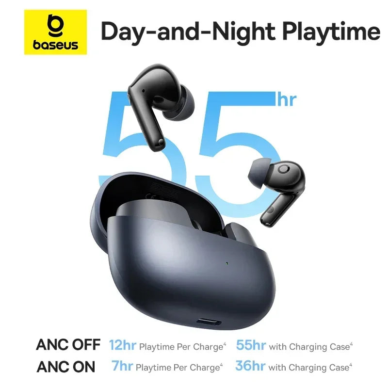 Baseus EP10 Pro ANC Earbuds – -50dB, Bluetooth 6.0, 55Hr