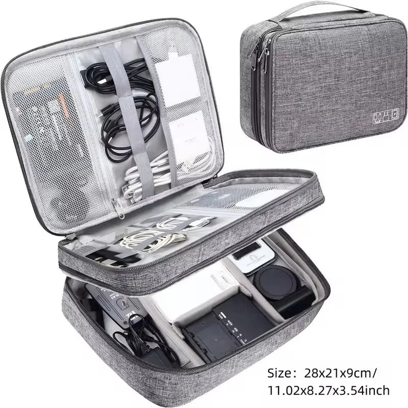 Waterproof Travel Cable Storage Bag – USB & Charger Electronic Organiser