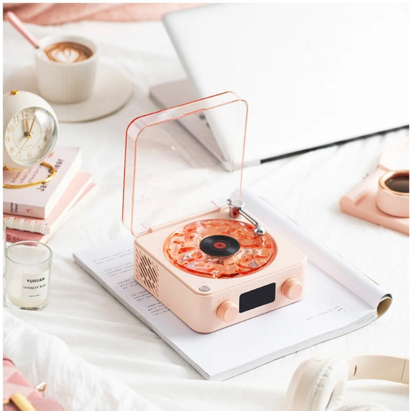 Vinyl Turntable Bluetooth Speaker with White Noise & RGB Light