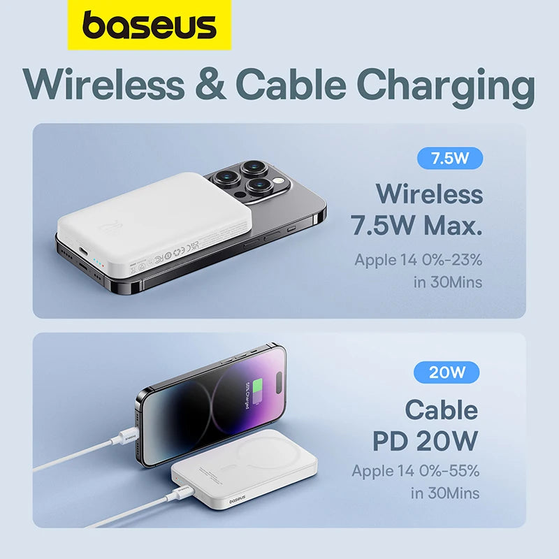 Baseus 20W MagSafe Power Bank 5000mAh – Compact & Lightweight