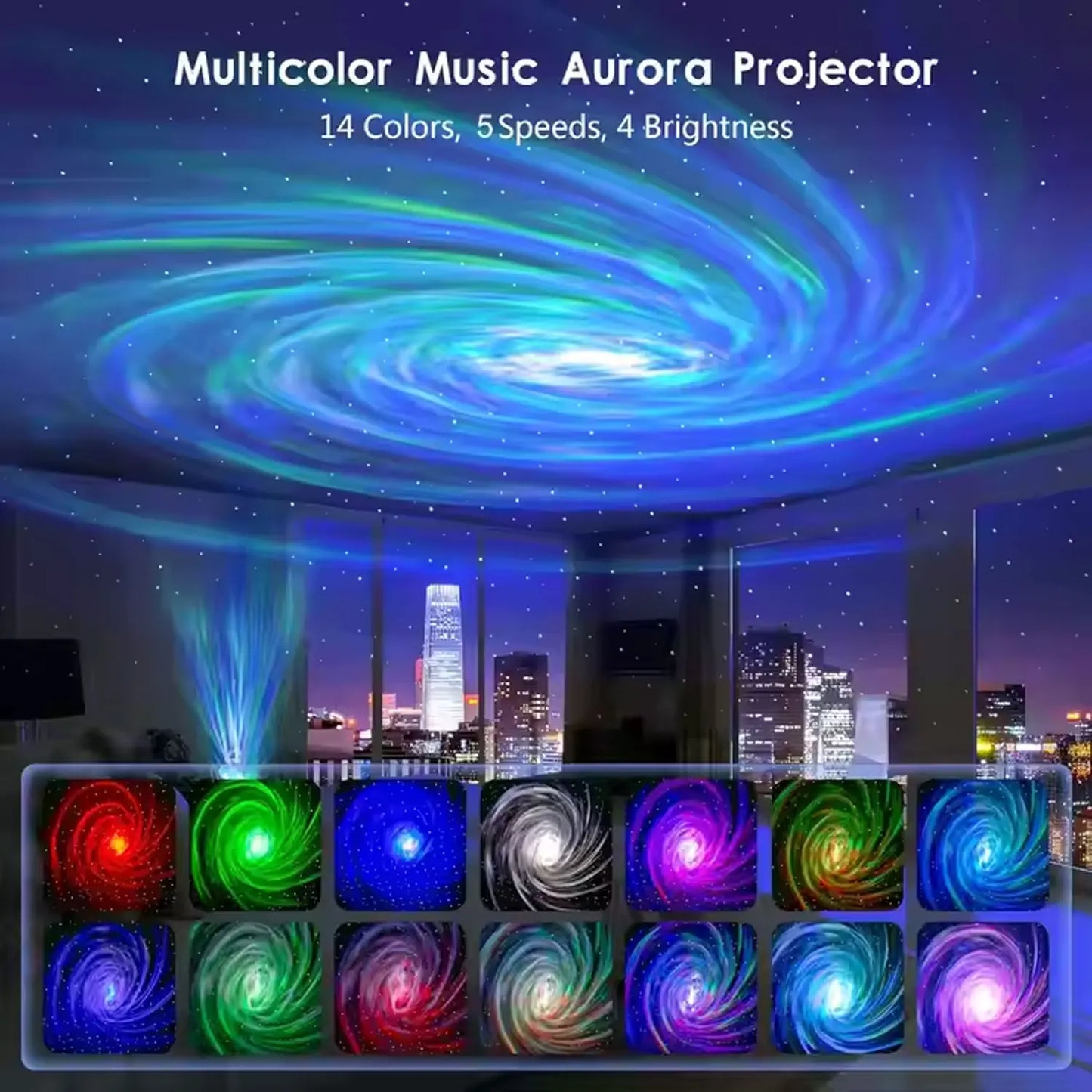 Space Capsule Aurora Projector – Portable Bluetooth Speaker & Star Lamp