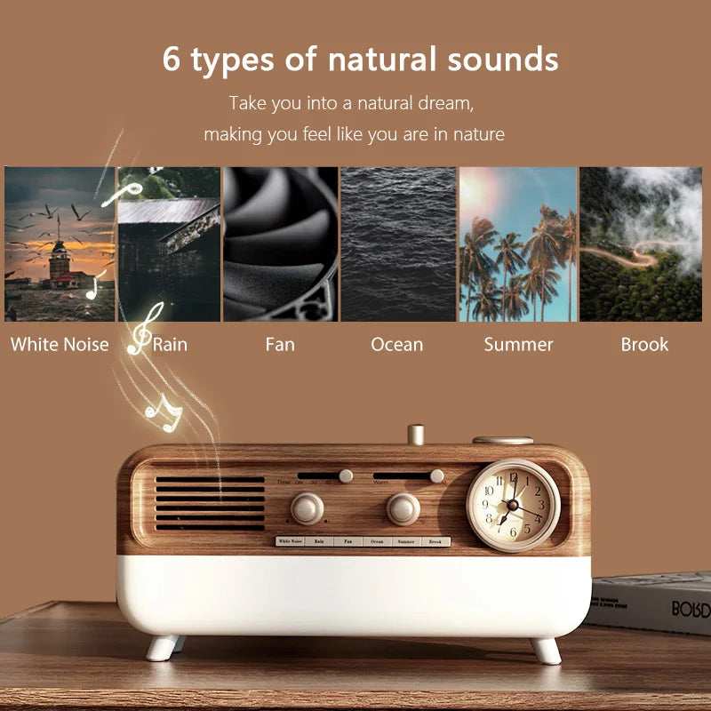 Retro Bluetooth Sleep Speaker with White Noise & LED Mood Light