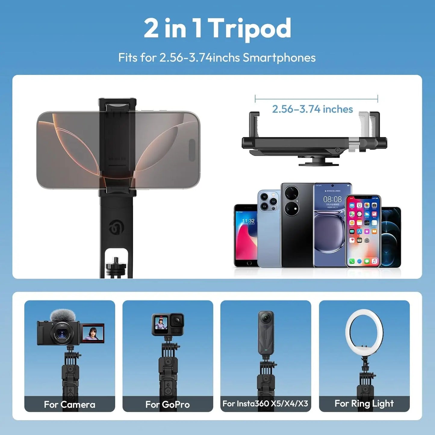 Ulanzi TT23 360° Auto-Tracking Selfie Stick Tripod with AI Face Tracking