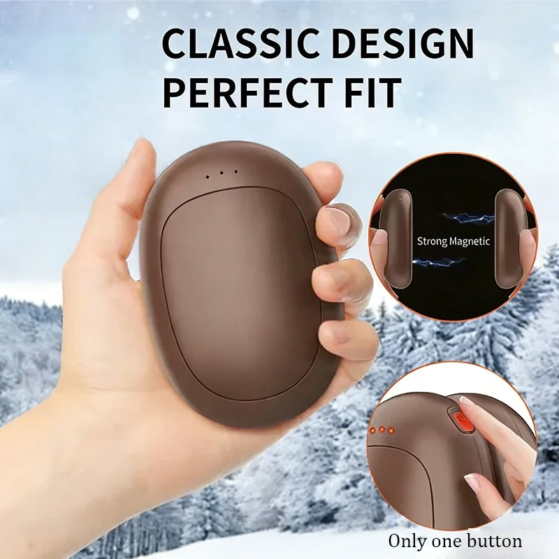 2-Pack Magnetic Hand Warmer – USB Rechargeable for Winter & Camping