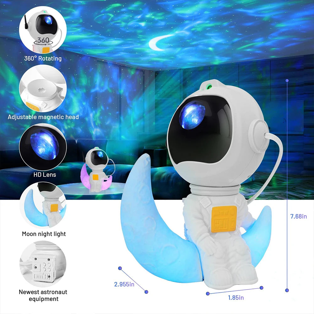 Astronaut Galaxy Night Light – Star Projector Nebula Ceiling Lamp for Bedroom