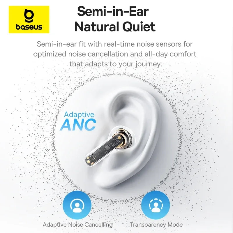 Baseus Bass BS1 ANC Earbuds – -40dB, Bluetooth 6.0, 40Hr