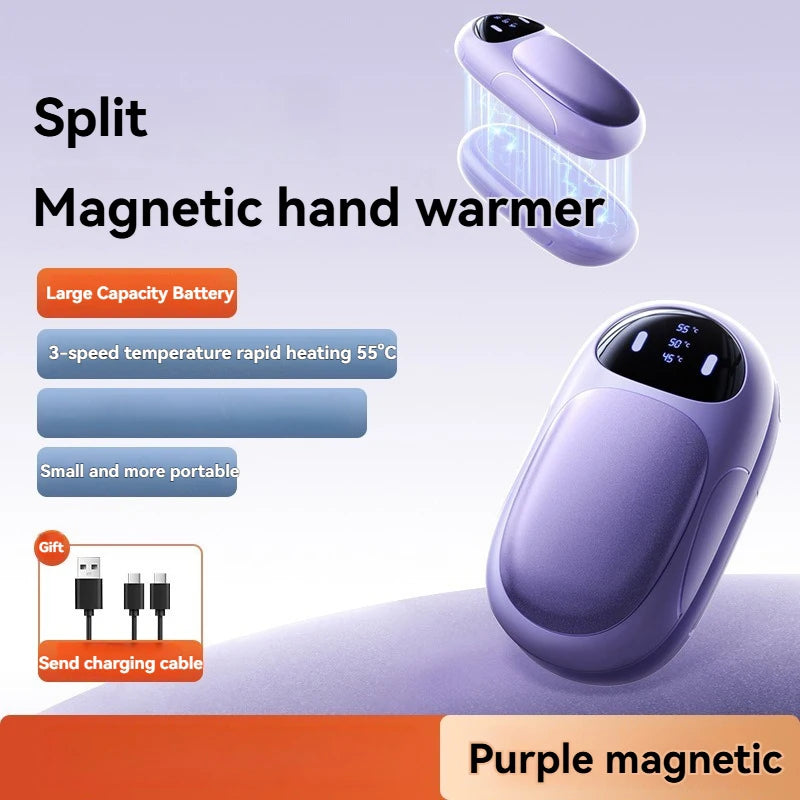 2-in-1 Magnetic Hand Warmer – USB Rechargeable, 3-Setting Compact Pocket Heater