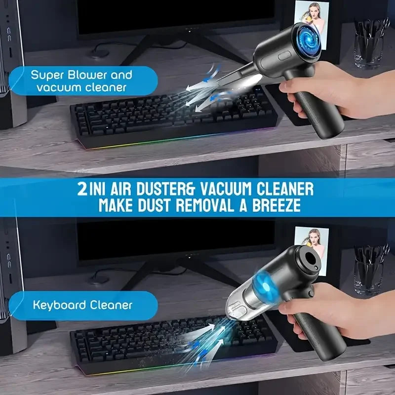 2-in-1 Cordless Air Duster & Vacuum Cleaner for Keyboard & PC