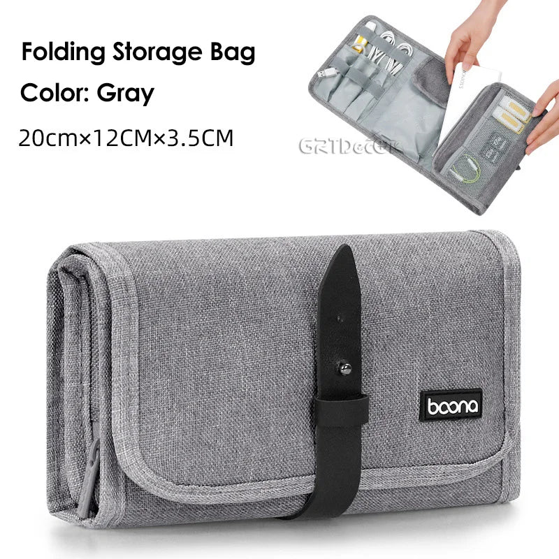 Multifunctional Electronics Accessories Organiser Bag – Cable, HDD & Earphone Storage