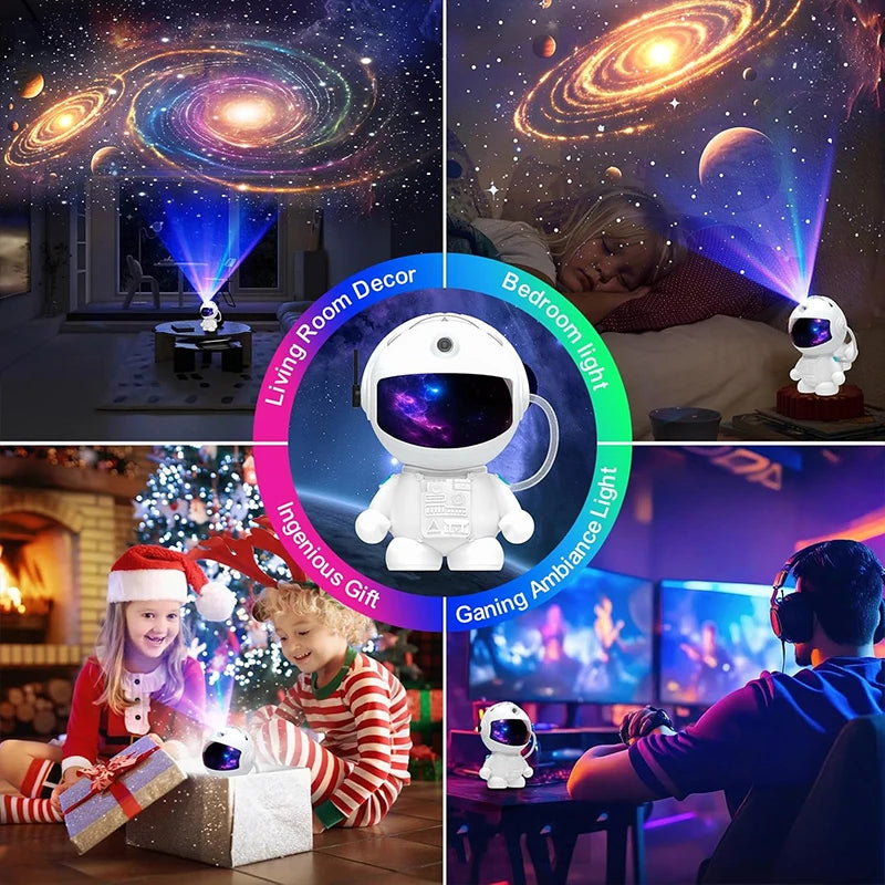 Astronaut Planetarium Galaxy Projector with 12 Image Discs & LED Ceiling Light