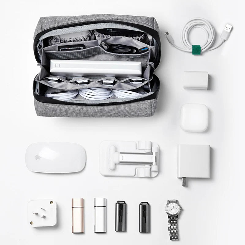 Multifunctional Electronics Accessories Organiser Bag – Cable, HDD & Earphone Storage