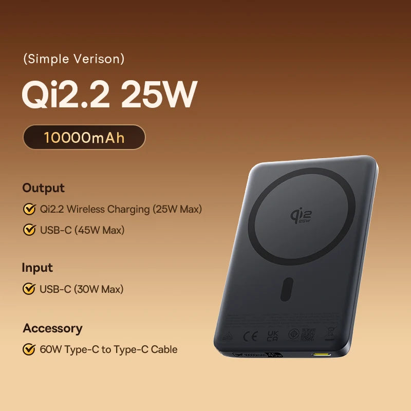 Baseus Qi2.2 25W Wireless Power Bank 10000mAh with PD 45W