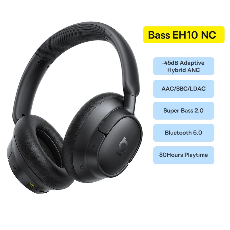 Baseus Bowie H1s ANC Wireless Headphones – 120Hr Battery