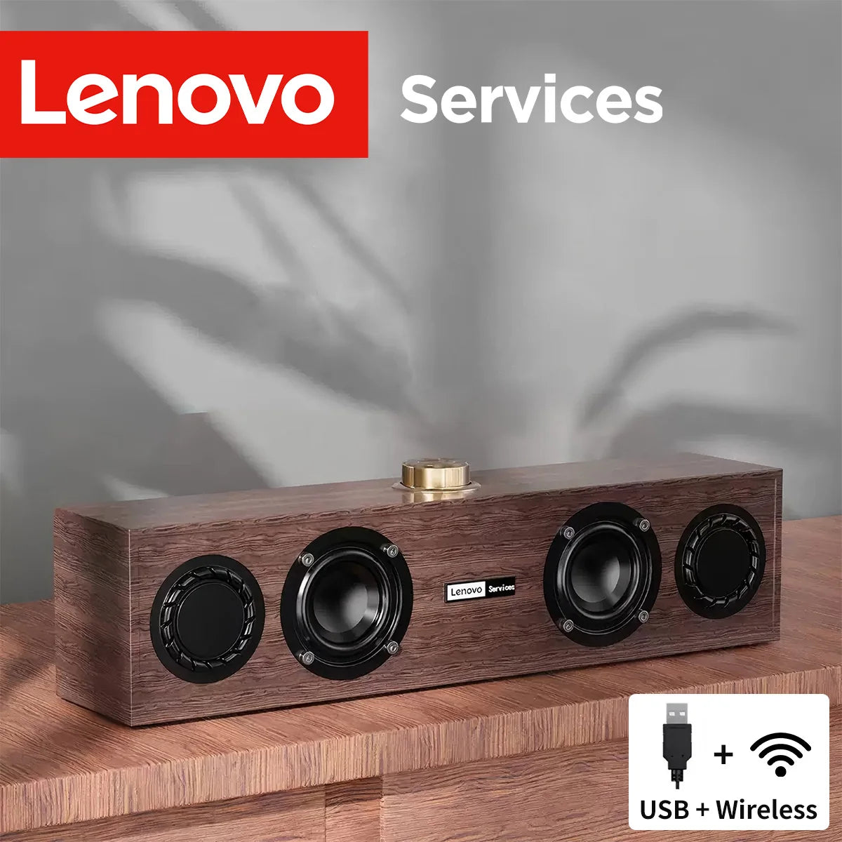 Lenovo C02 Retro Bluetooth & Wired Speaker for TV, PC & Mobile