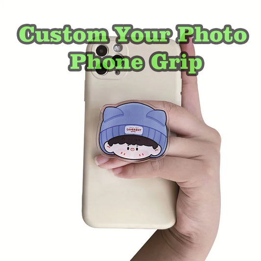 Custom Acrylic Phone Grip – Personalised Photo or Logo