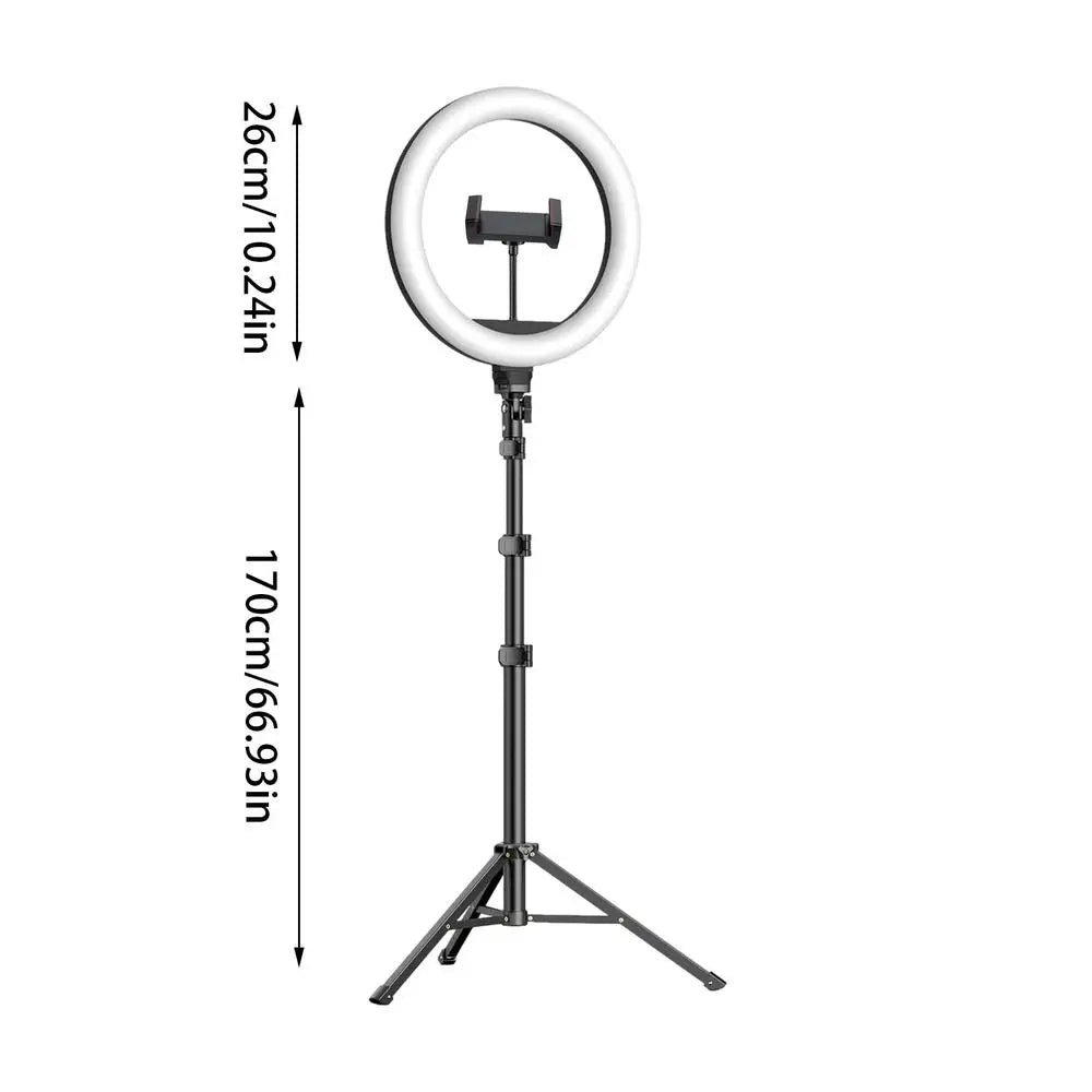Dimmable RGB Ring Light with 2.1m Stand for Studio & Video