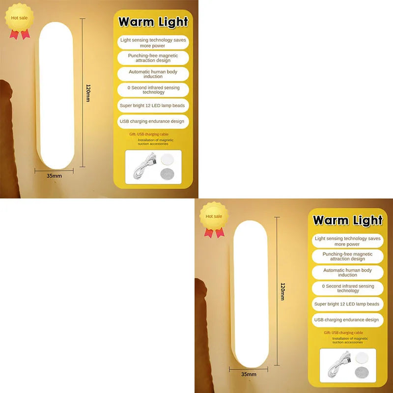 Wireless LED Motion Sensor Night Light for Wardrobe & Kitchen