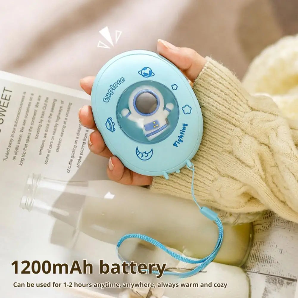 Cartoon Pocket Hand Warmer 1200mAh – USB Rechargeable with Ambient Light
