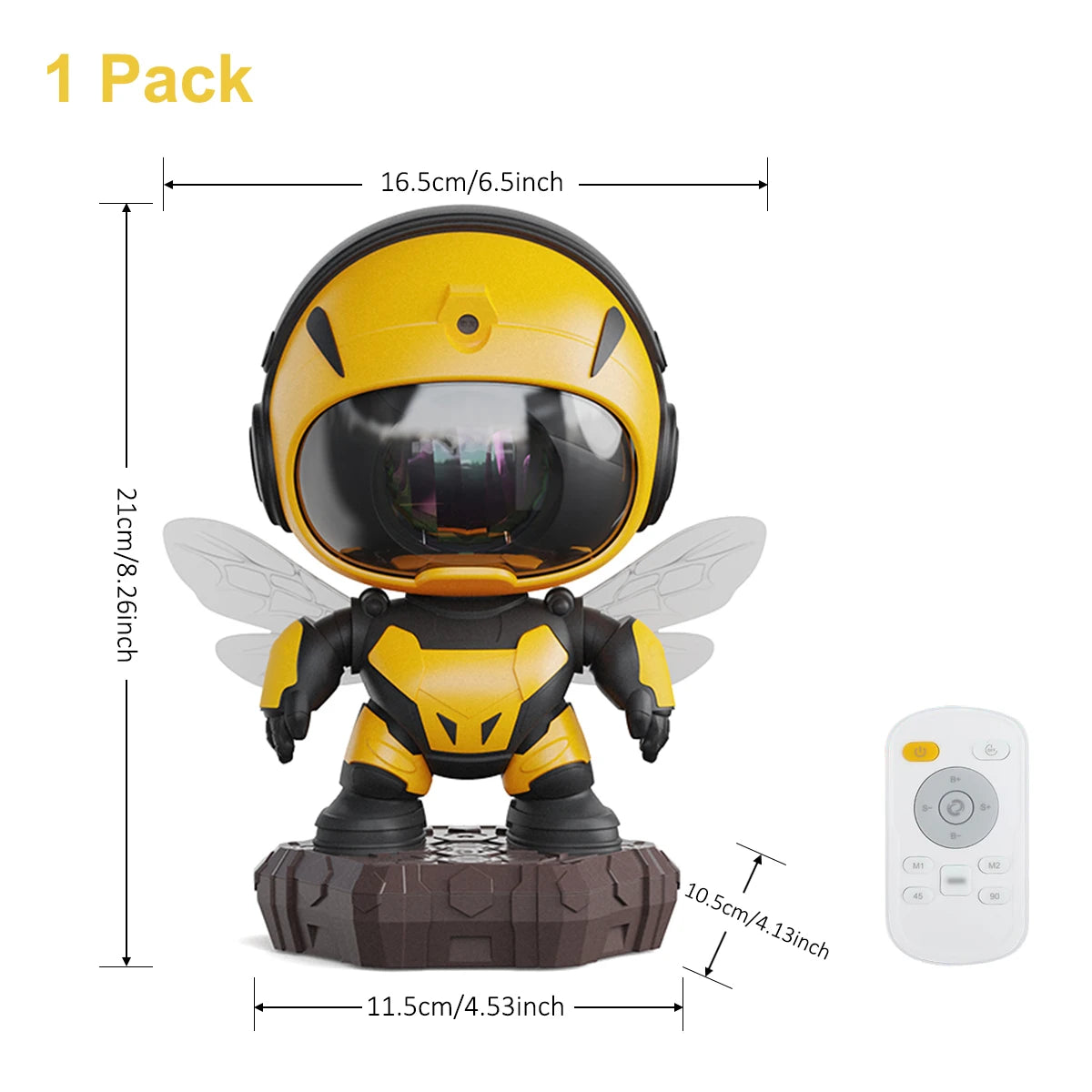Bee Astronaut Galaxy Star Projector Night Light for Kids with Remote