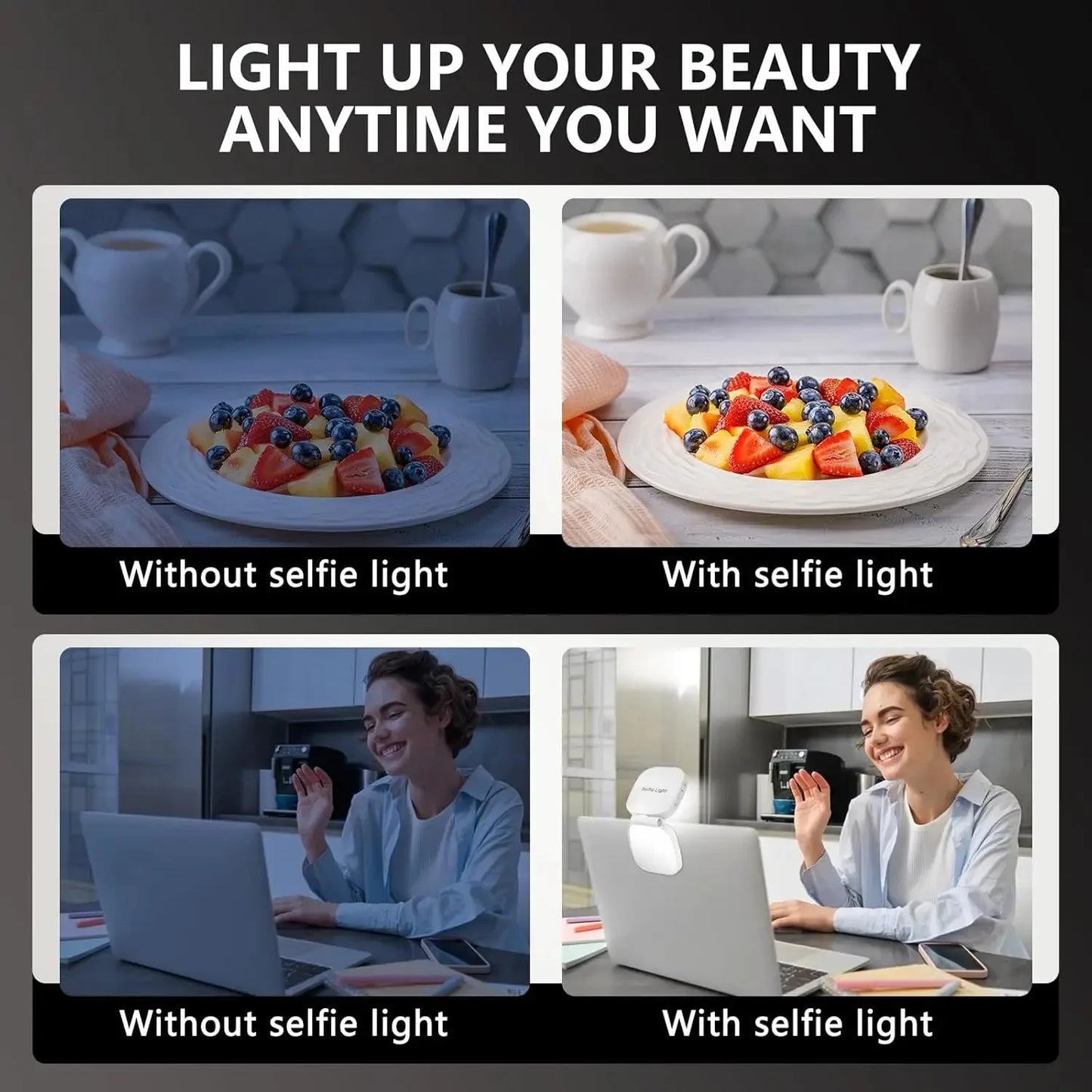 Magnetic Selfie Ring Light for MagSafe iPhone with Mirror
