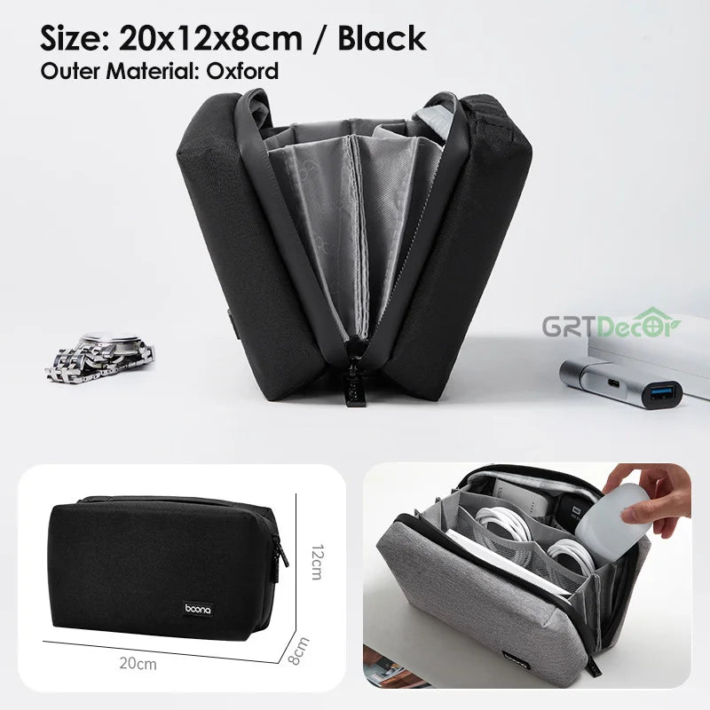 Multifunctional Electronics Accessories Organiser Bag – Cable, HDD & Earphone Storage